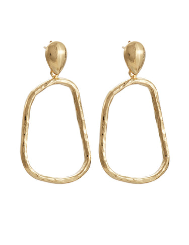 Aretes Ovalado Irregular Dorados